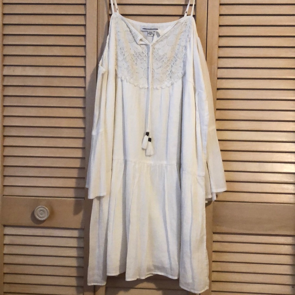 Beachy off the shoulder white dress